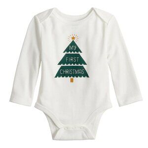 Baby Jumping Beans Holiday Long-Sleeve Body Suit "My First Christmas"  3 mos